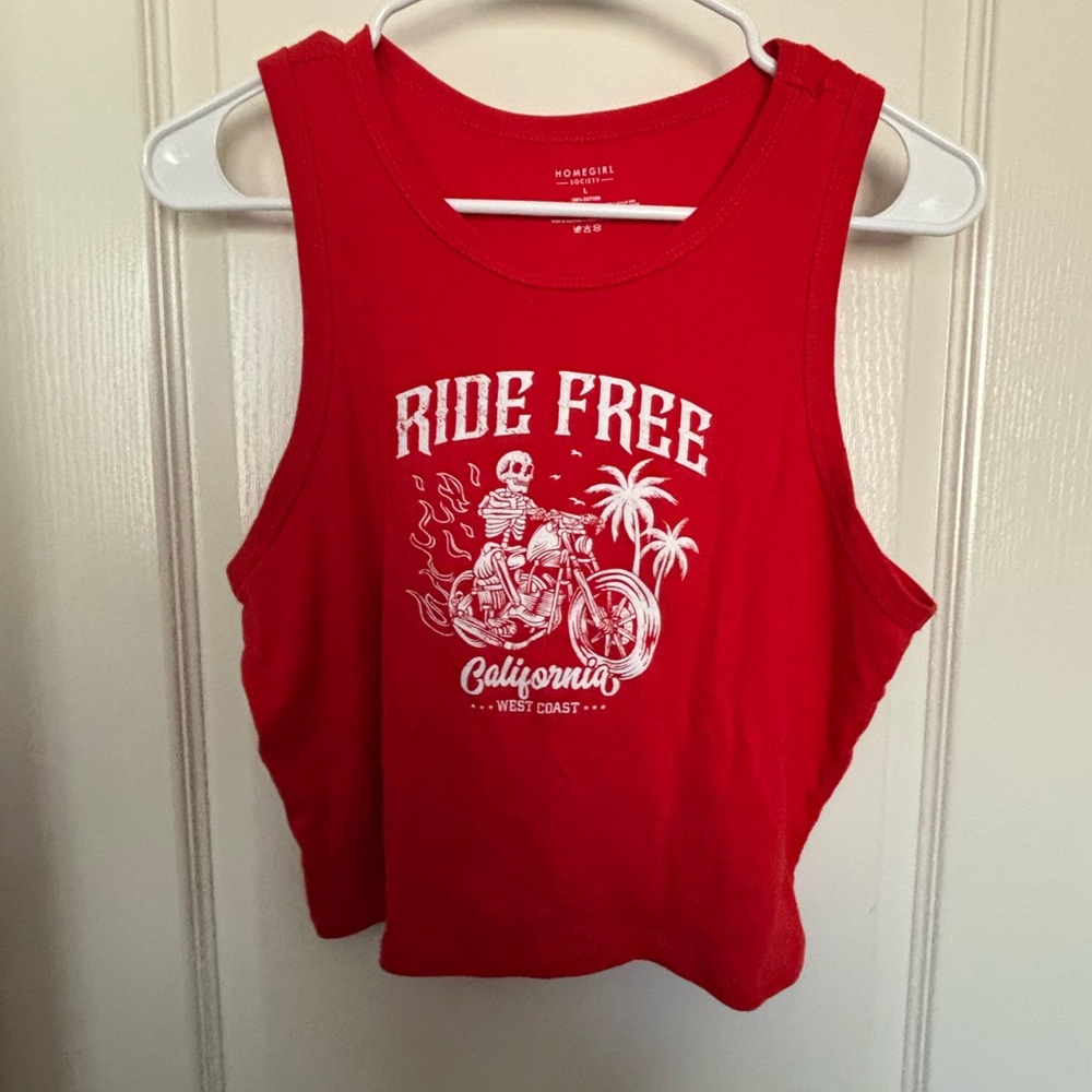 Red Ride Free Crop Top by